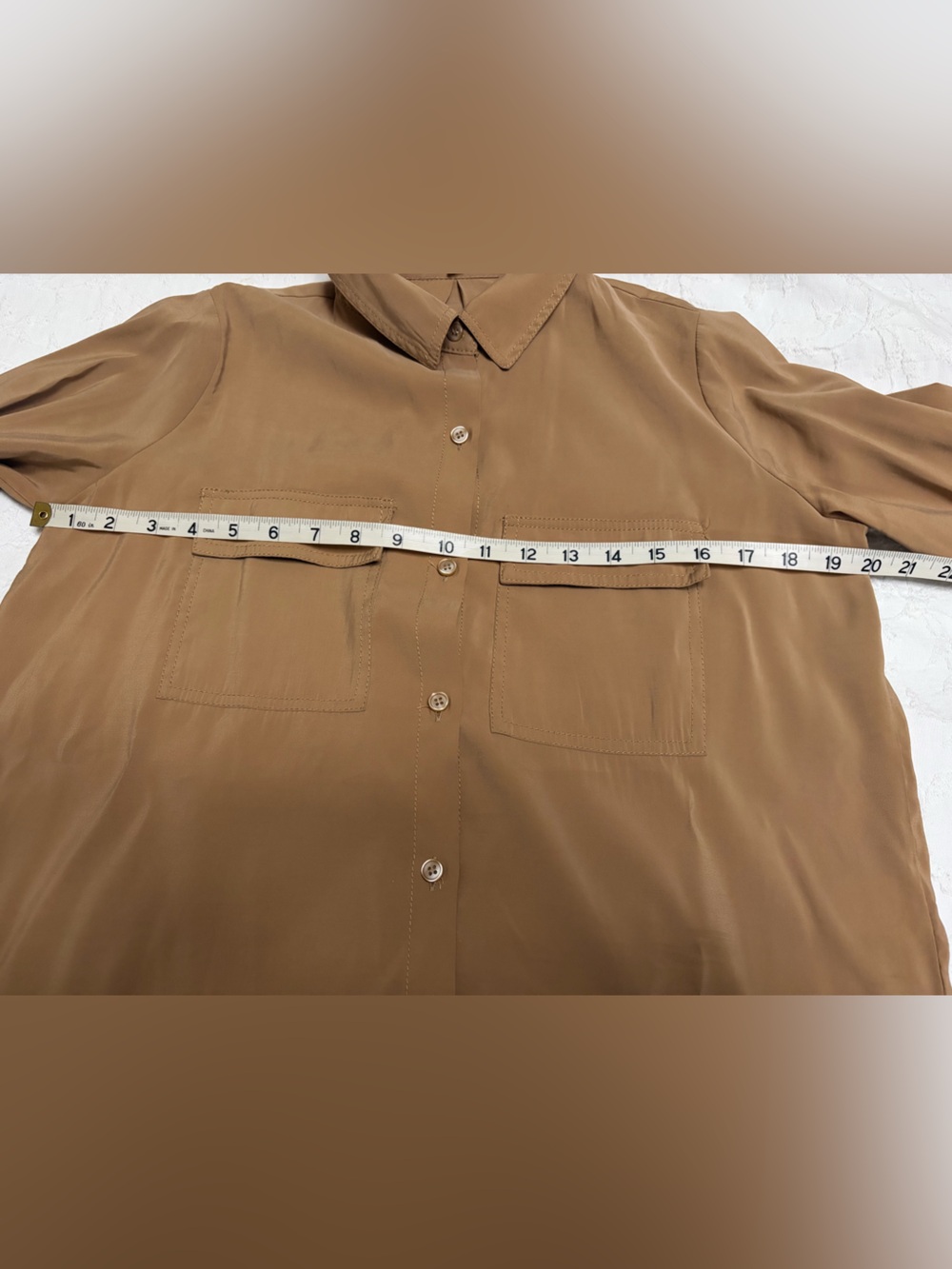 Max Studio Tan Collared Button-Front Shirt - Picture 5 of 10